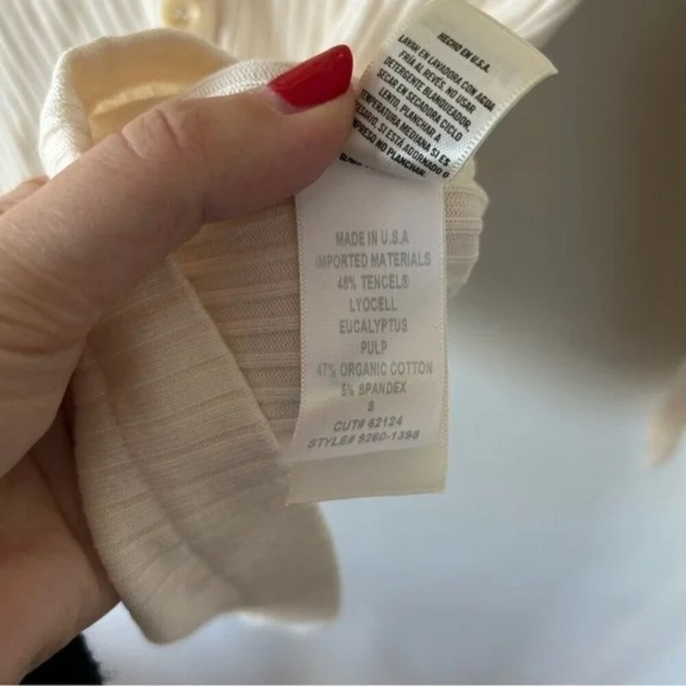 Citizens of Humanity Aideen Henley Top in Cream Size Small NWOT - Picture 7 of 8